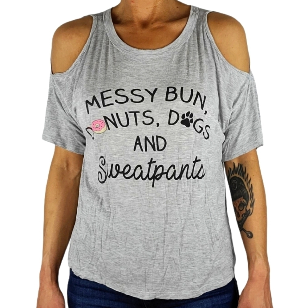 Sweet Claire MESSY BUN DONUTS DOGS Small Grey